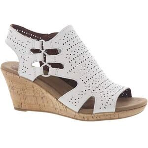 Rockport Cobb Hill Janna Perforated Boot Sandal White size 10